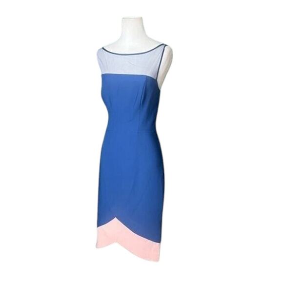*NWOT JS Collections Lynn Petal Dress Blue/Pink - Sz 4 - Picture 7 of 13